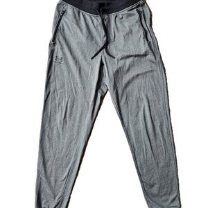 Under Armour Men’s XL Jogger Pants Gray Black Zip Pockets Stretch Gym Athleisure